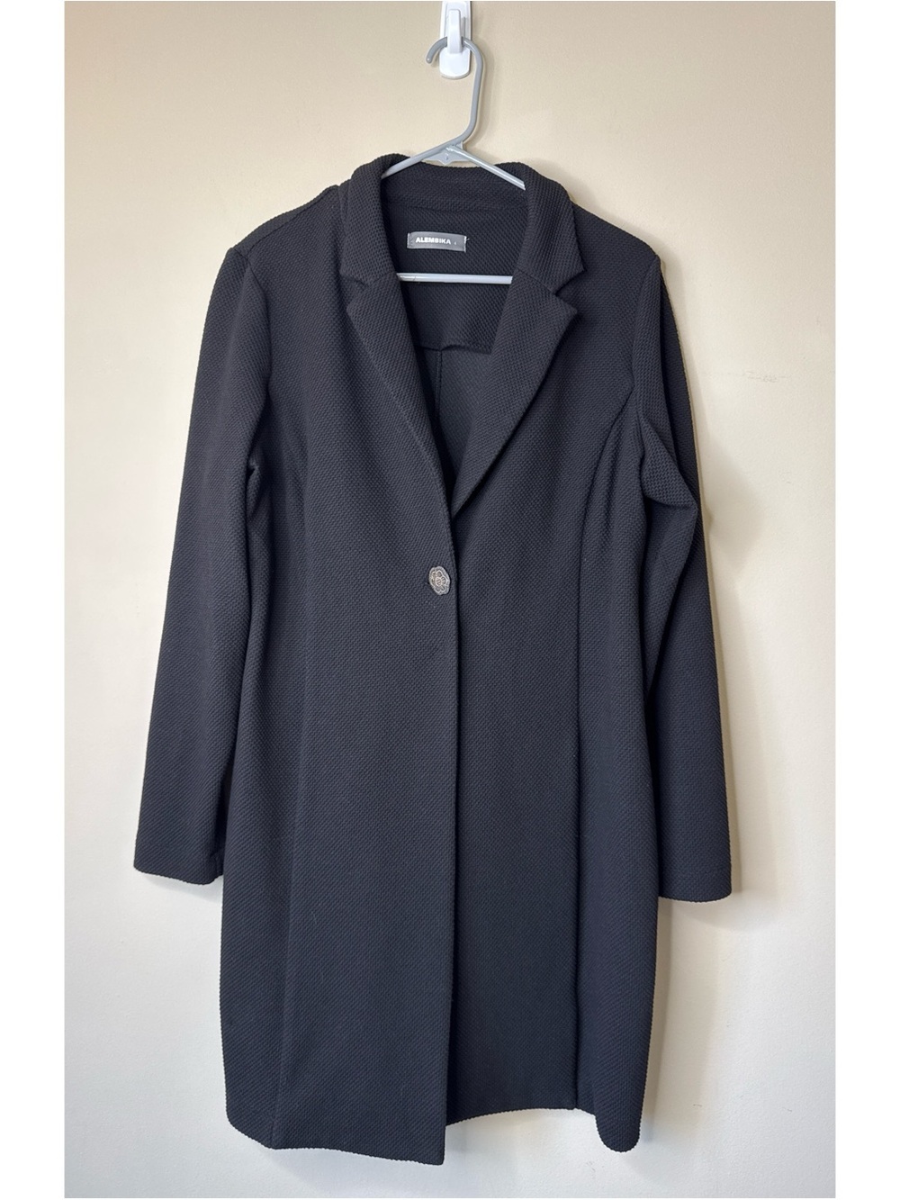 Alembika Single Button Black Sweater Jacket Size 4